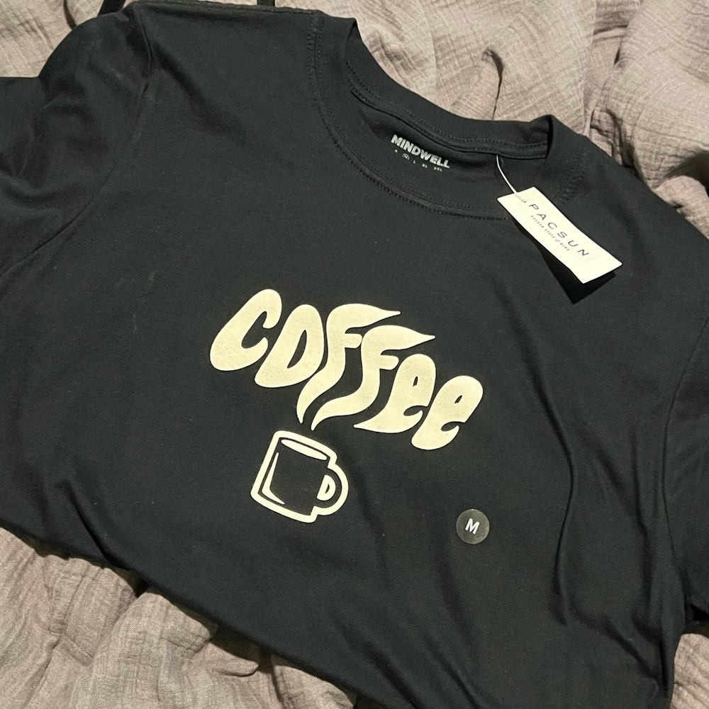 Mindwell PACSUN Black 'Coffee' Graphic Tee NWT Mens Sz M